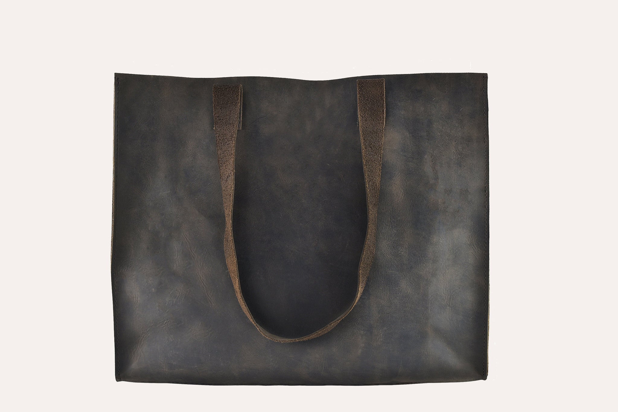 Women's Kiko Raw Edge Top Grain Leather Tote Bag — Brown