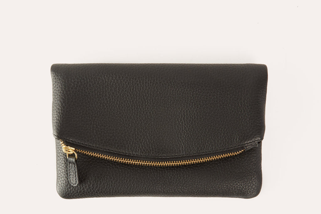 Women's Kiko Genuine Pebble Leather Flap Clutch Crossbody Bag