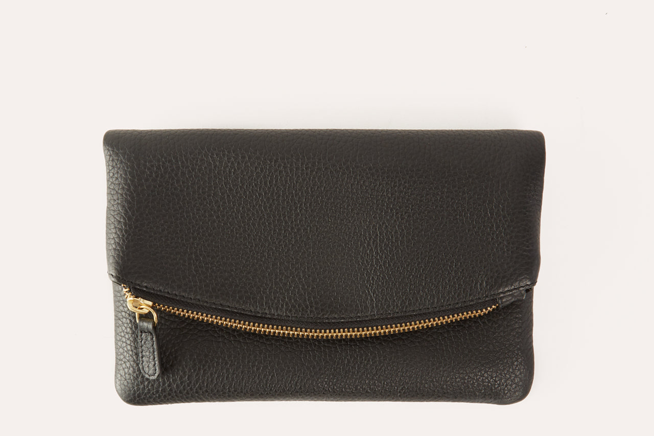 Women's Kiko Genuine Pebble Leather Flap Clutch Crossbody Bag