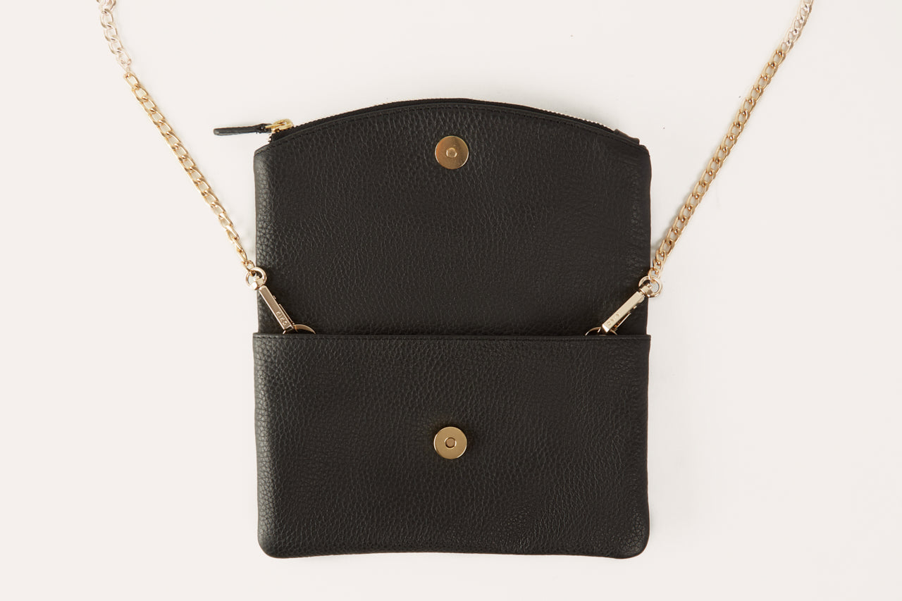 Women's Kiko Genuine Pebble Leather Flap Clutch Crossbody Bag