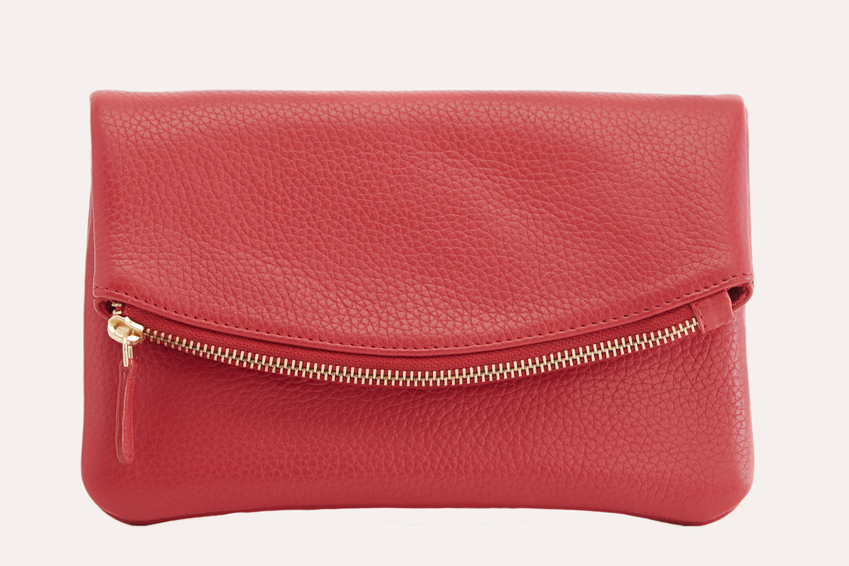 Women's Kiko Genuine Pebble Leather Flap Clutch Crossbody Bag