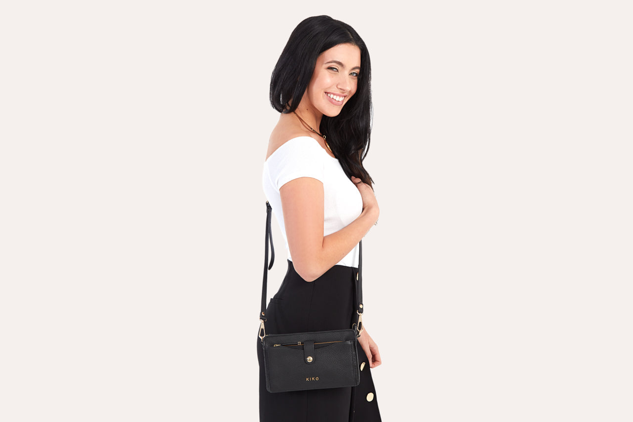 Women's Kiko Wallet Genuine Pebble Leather Crossbody Bag