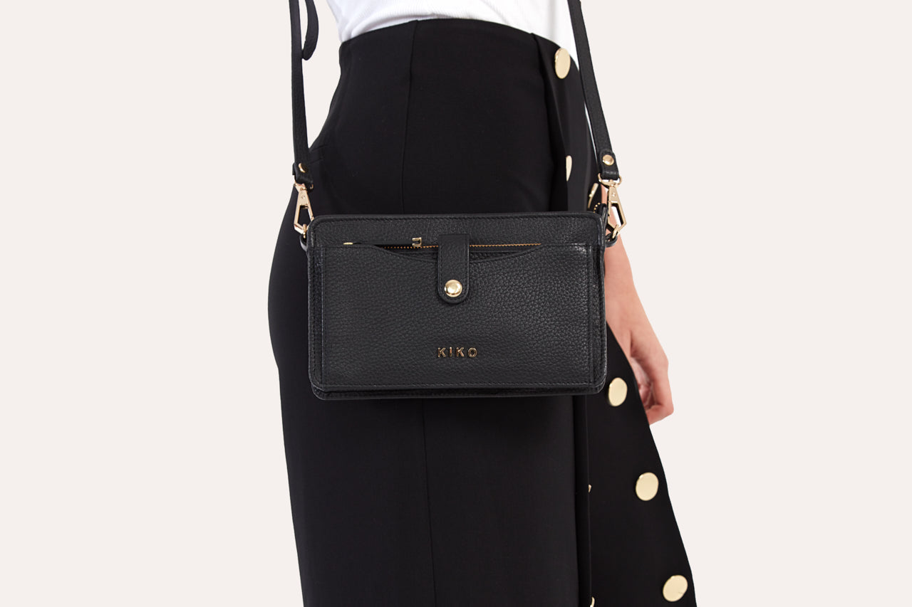 Women's Kiko Wallet Genuine Pebble Leather Crossbody Bag
