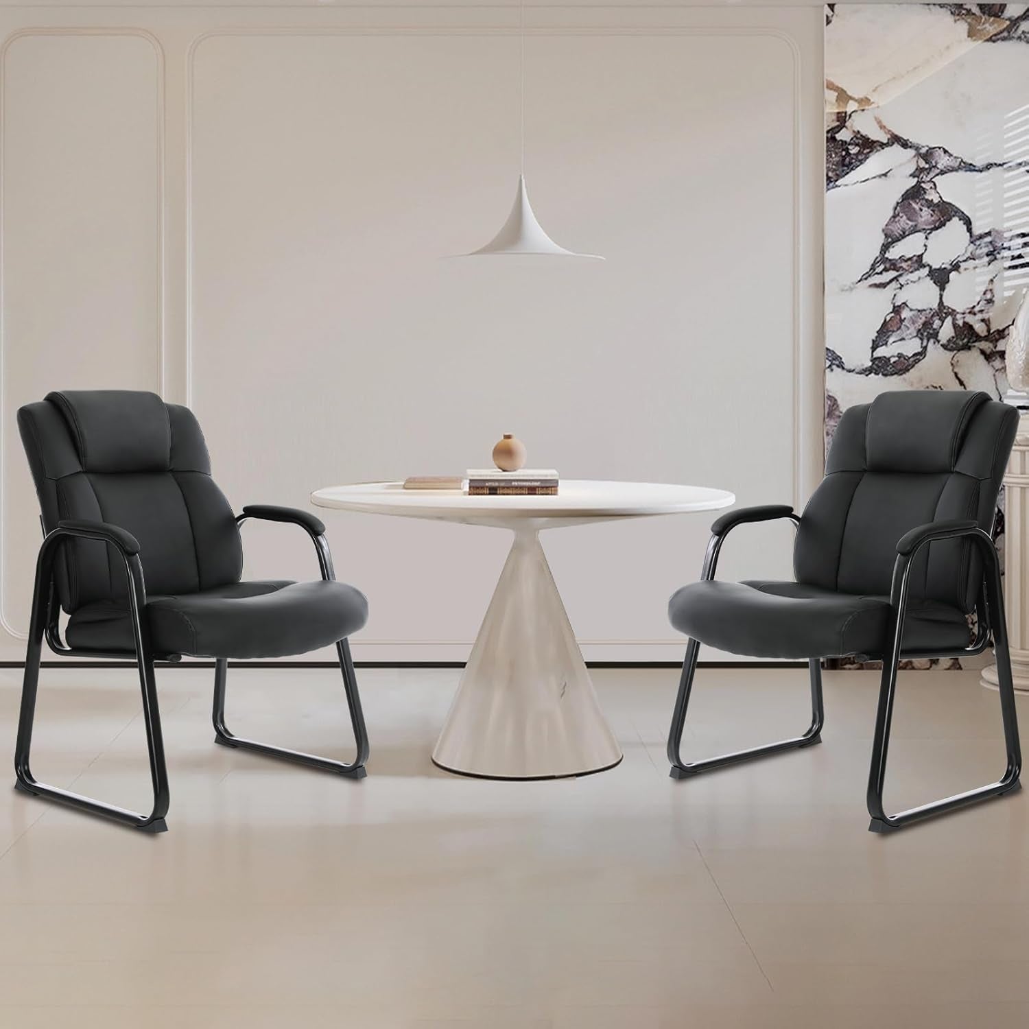 Commercial Leather Reception Chair 500 Lb Capacity