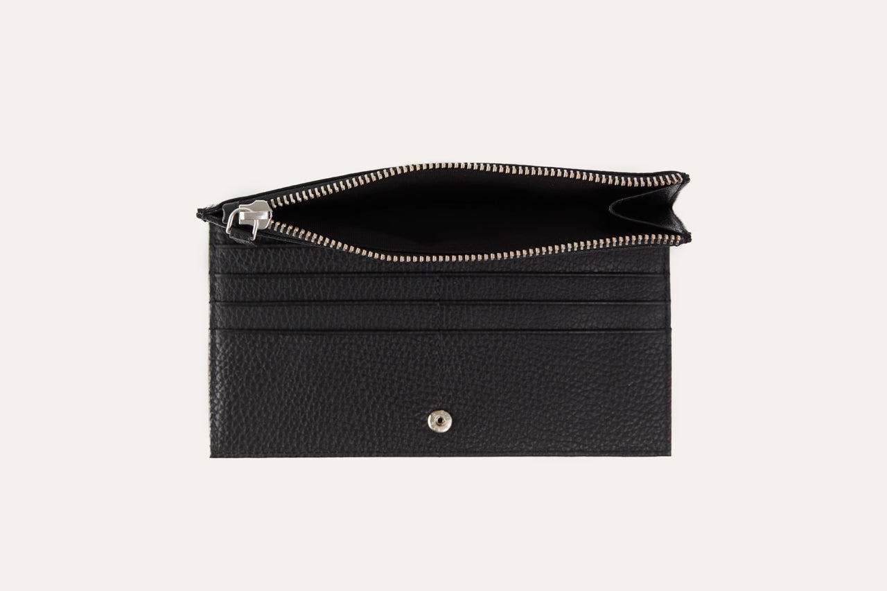 Women's Kiko Top Zip Genuine Pebble Leather Wallet