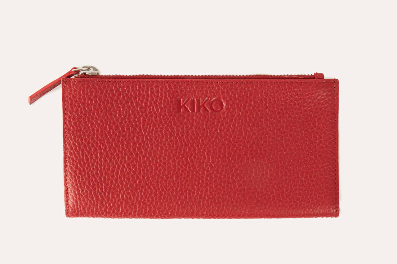 Women's Kiko Top Zip Genuine Pebble Leather Wallet