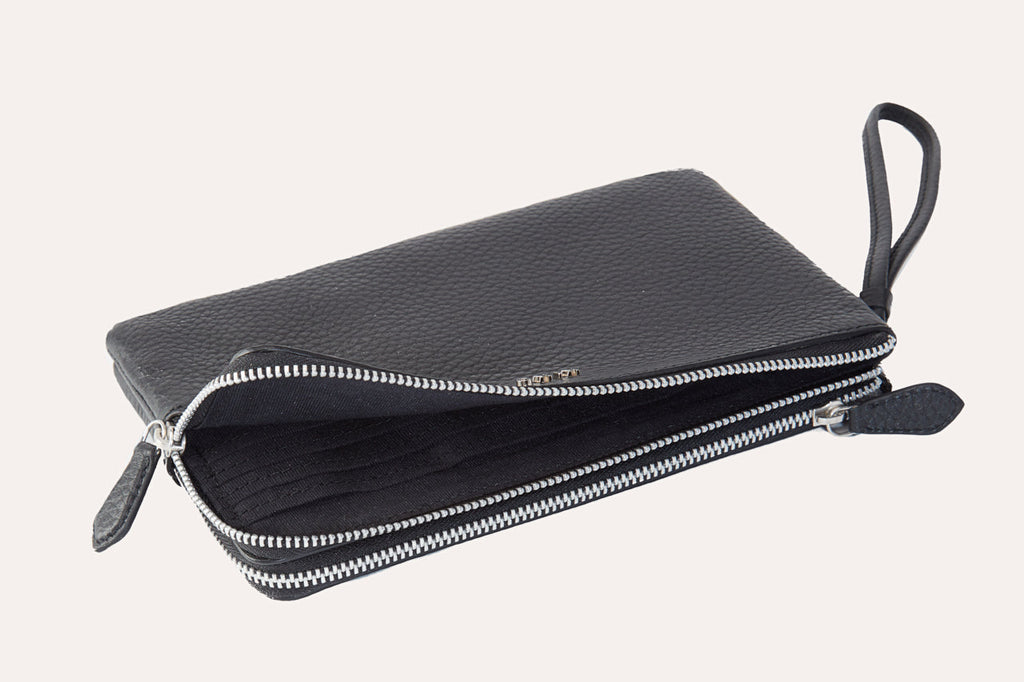 Women's Kiko Large Genuine Pebble Leather Wristlet