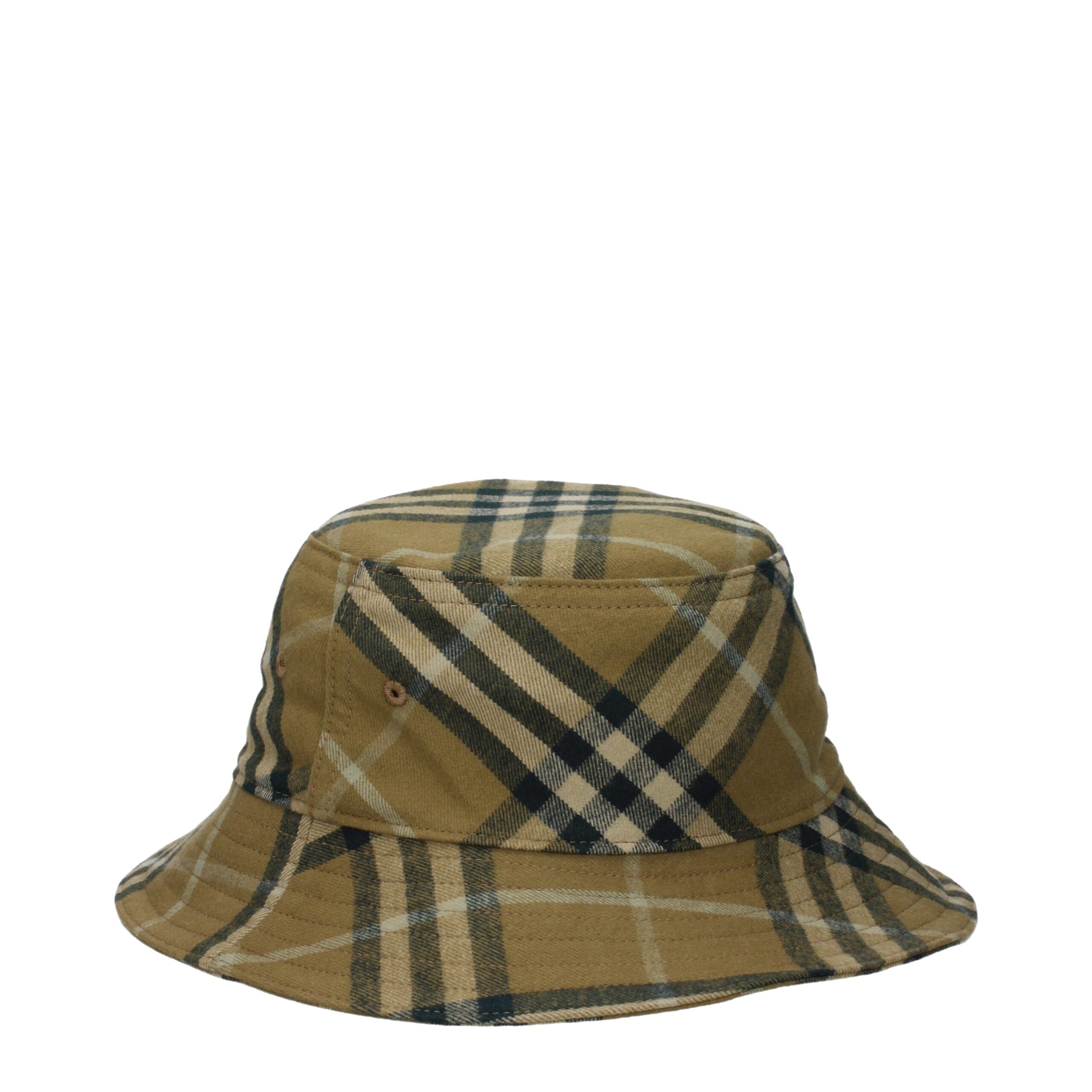 Burberry Men's Green Check Cotton Bucket Hat