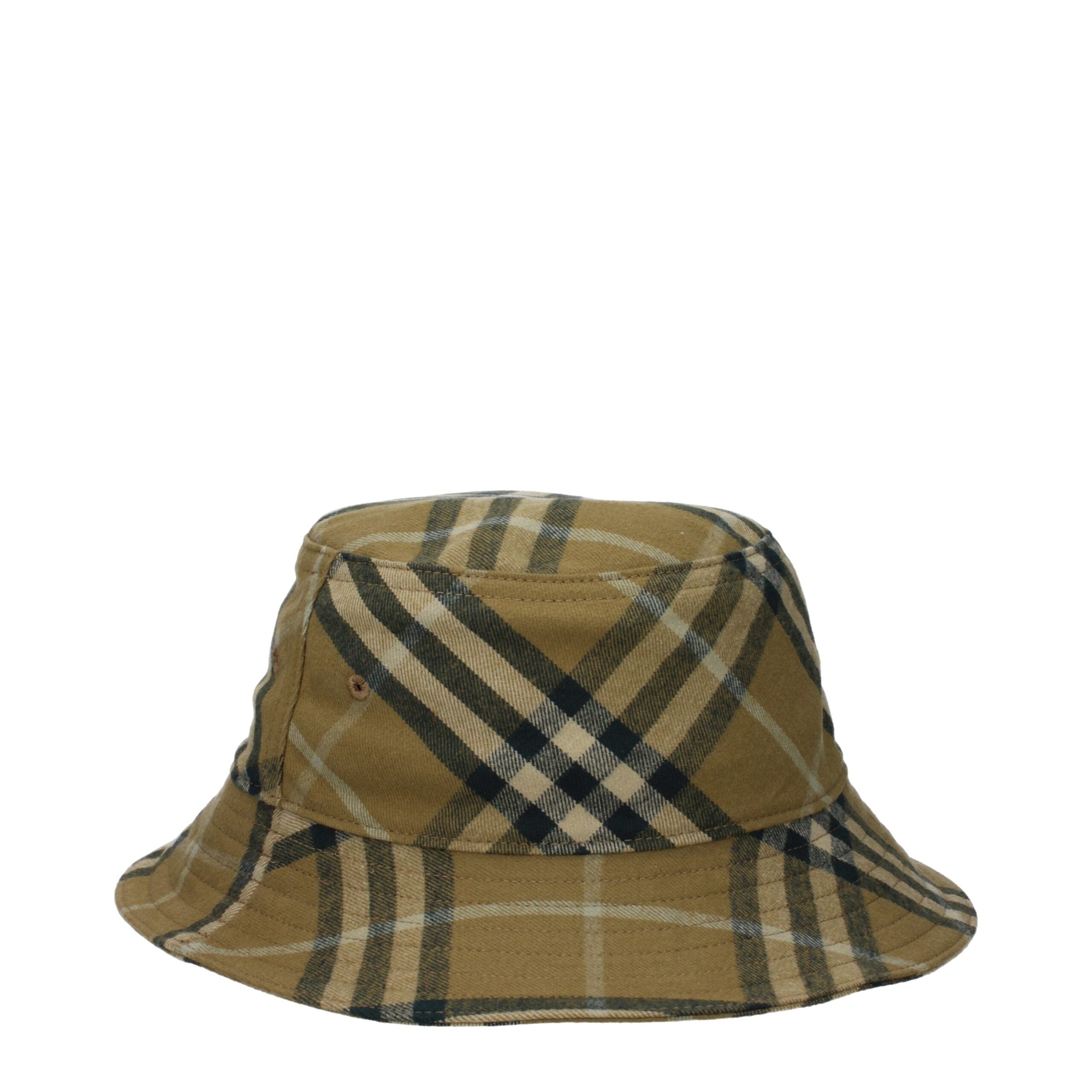 Burberry Men's Green Check Cotton Bucket Hat