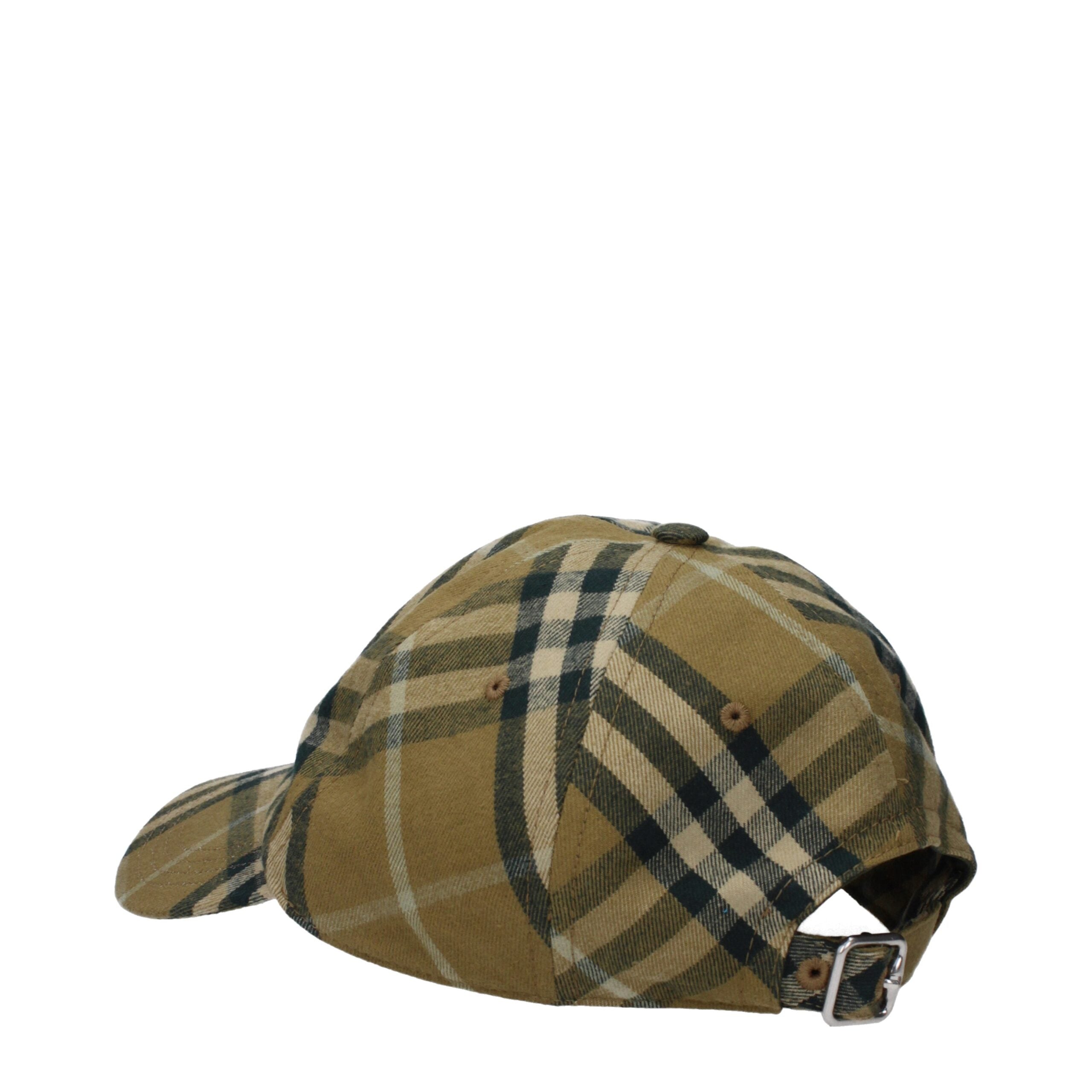 Burberry Men's Green Check Cotton Baseball Cap