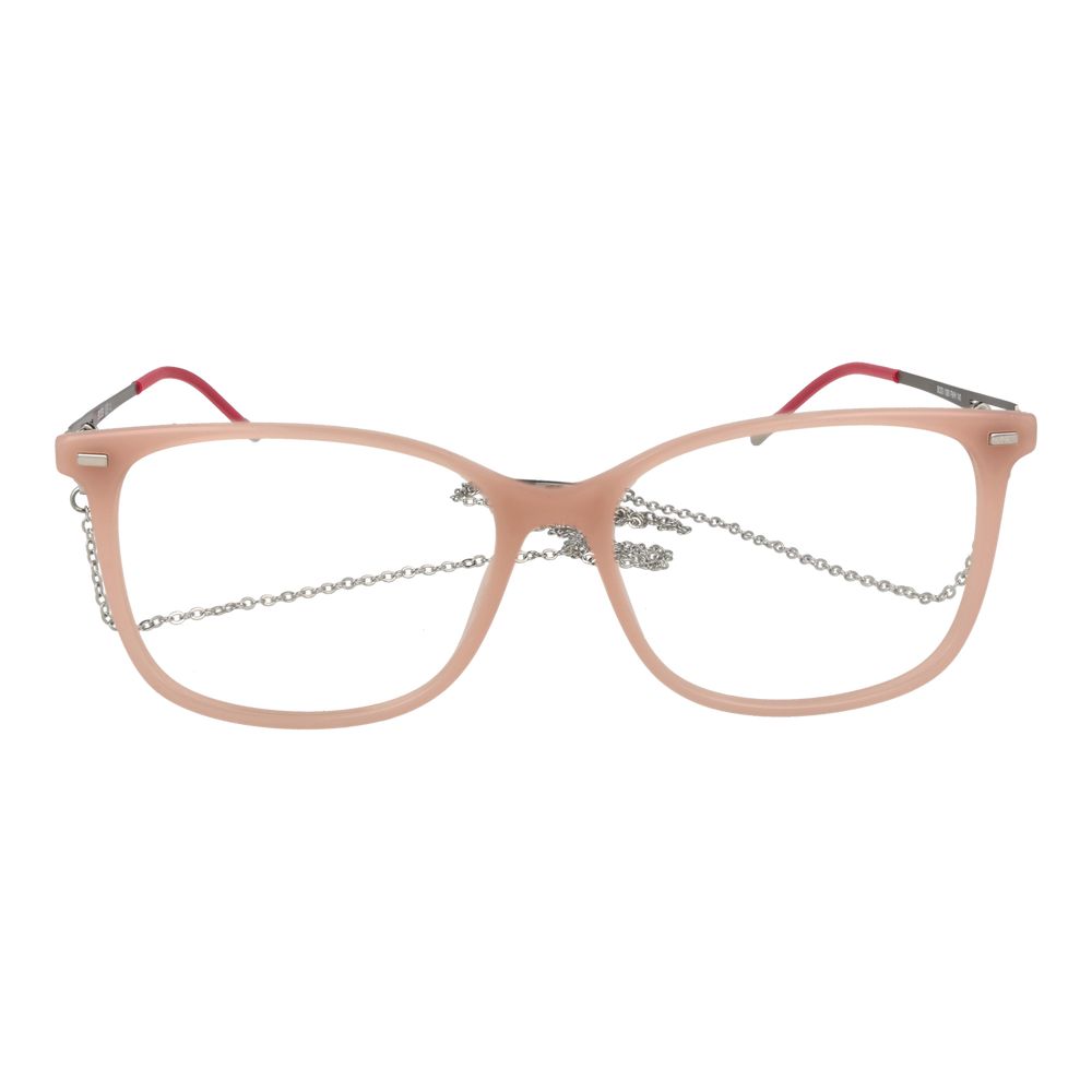 Hugo Boss Women's Cream Acetate Rectangle Full-Rim Eyeglass Frames with Chain