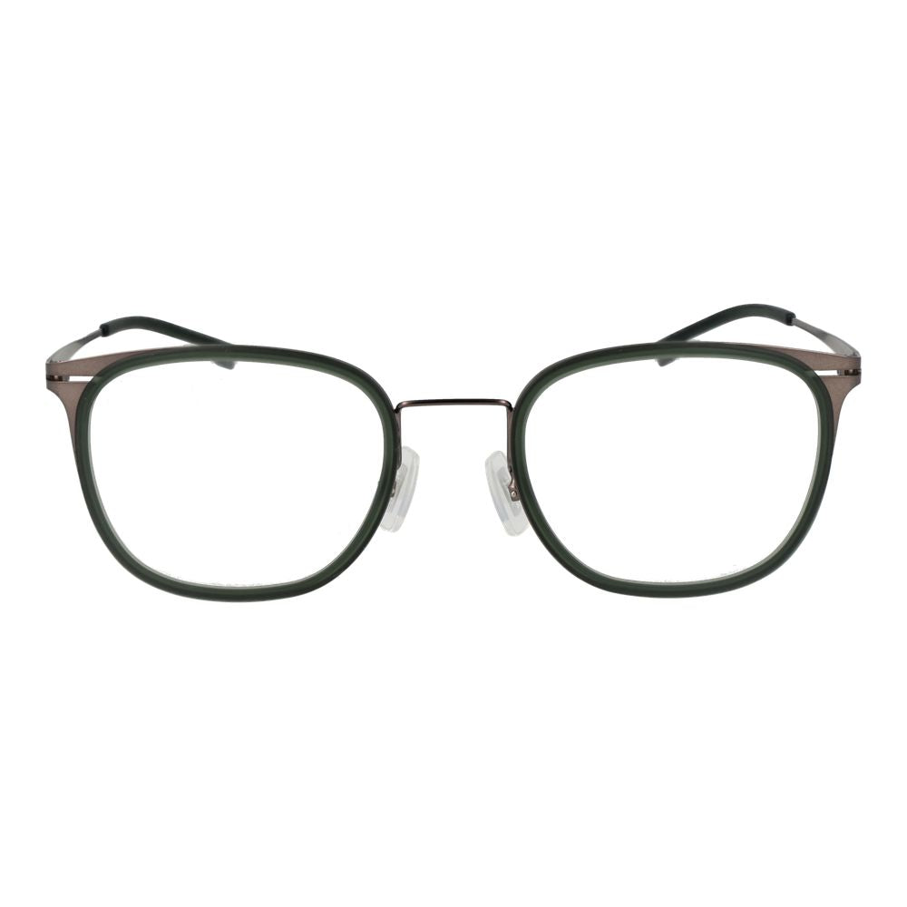 Hugo Boss Men's Green Stainless Steel Rectangle Full-Rim Eyeglass Frames