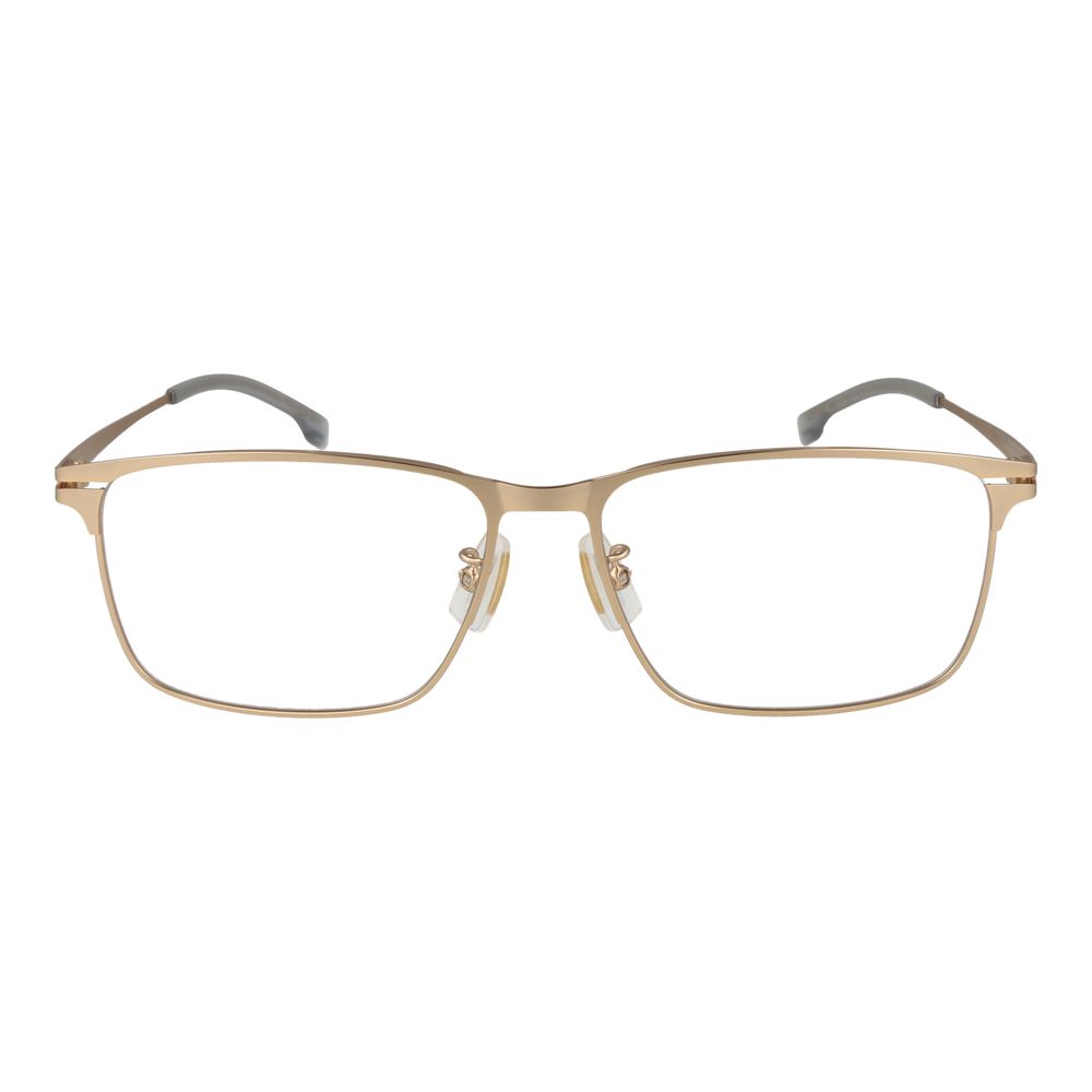 Hugo Boss Men's Gold Metal Rectangle Full-Rim Eyeglass Frames