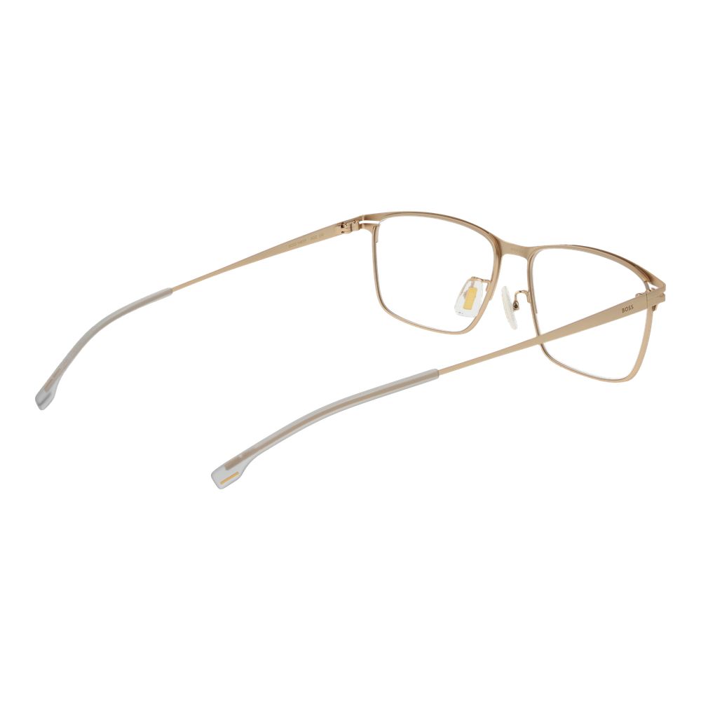 Hugo Boss Men's Gold Metal Rectangle Full-Rim Eyeglass Frames