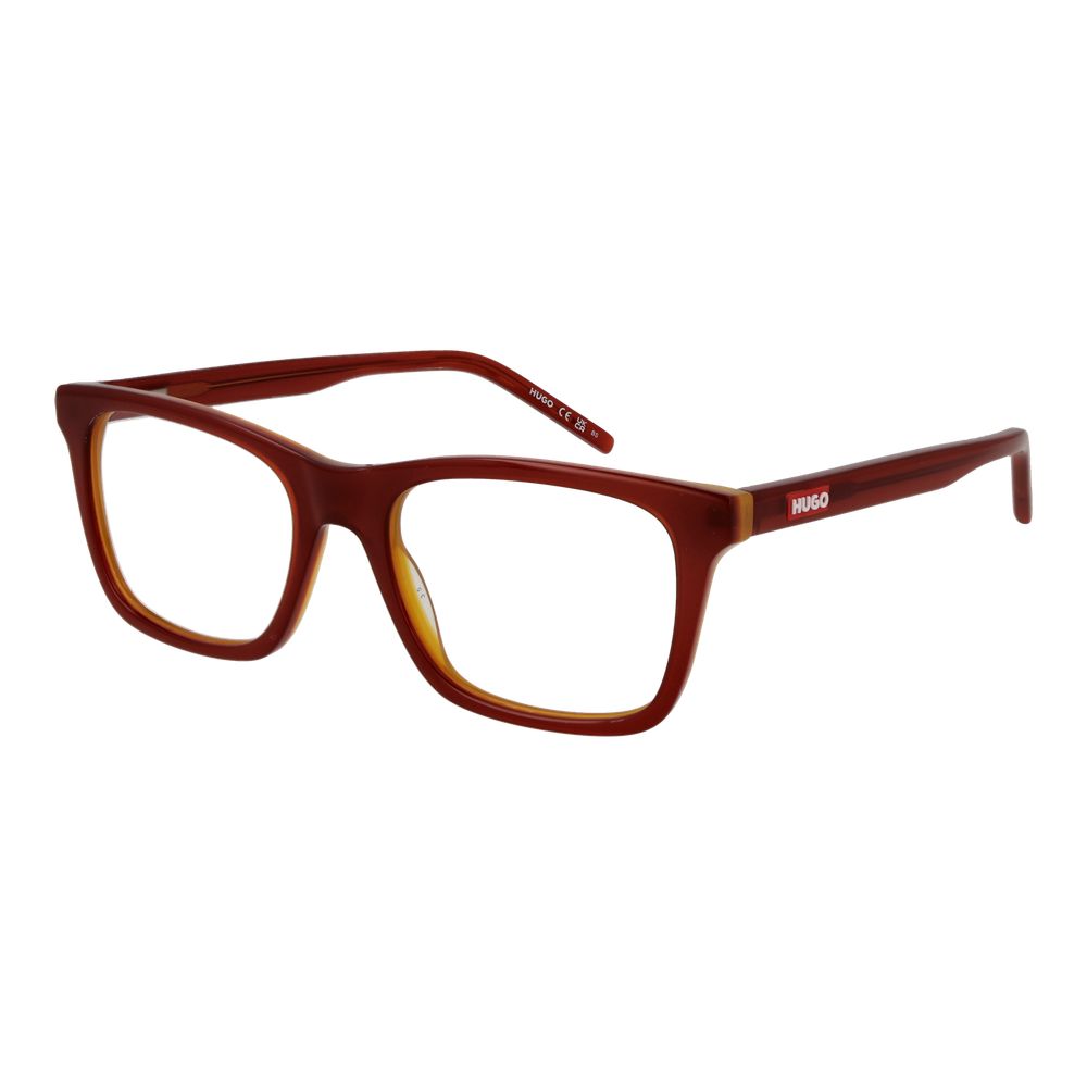 Hugo Boss Men's Brown Acetate Rectangle Full-Rim Eyeglass Frames