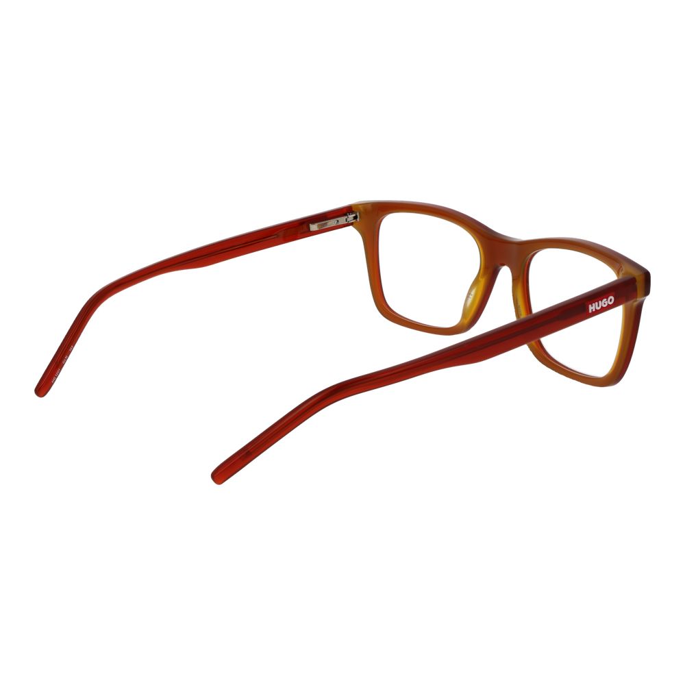 Hugo Boss Men's Brown Acetate Rectangle Full-Rim Eyeglass Frames