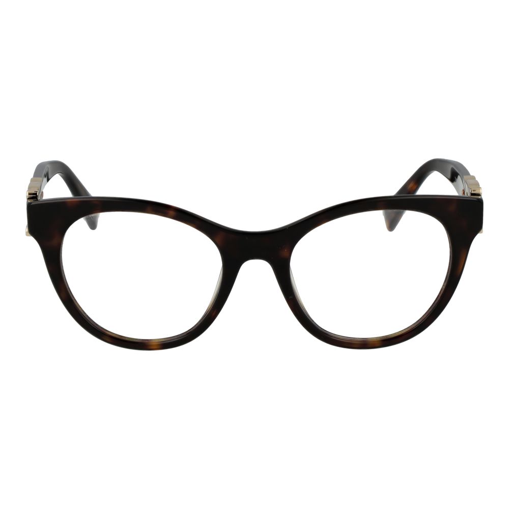 Tod's Women's Brown Acetate Round Full-Rim Eyeglass Frames