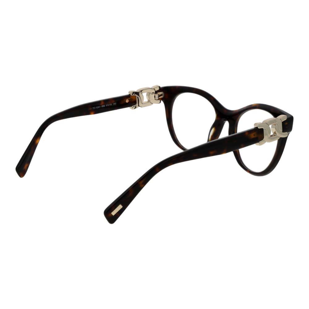 Tod's Women's Brown Acetate Round Full-Rim Eyeglass Frames