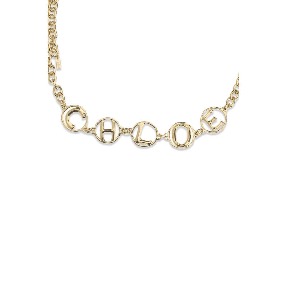Chloé Women's Script Jewel Brass High-Waist Belt