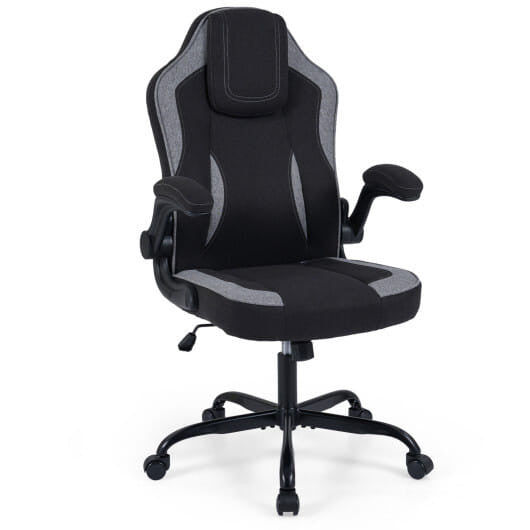 Ergonomic Computer Office Chair with 90 Flip-up Armrests-Gray