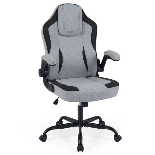 Ergonomic Computer Office Chair with 90 Flip-up Armrests-Gray