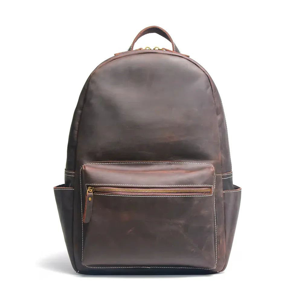 Men's Steel Horse Leather Calder Handcrafted Crazy Horse Leather Backpack