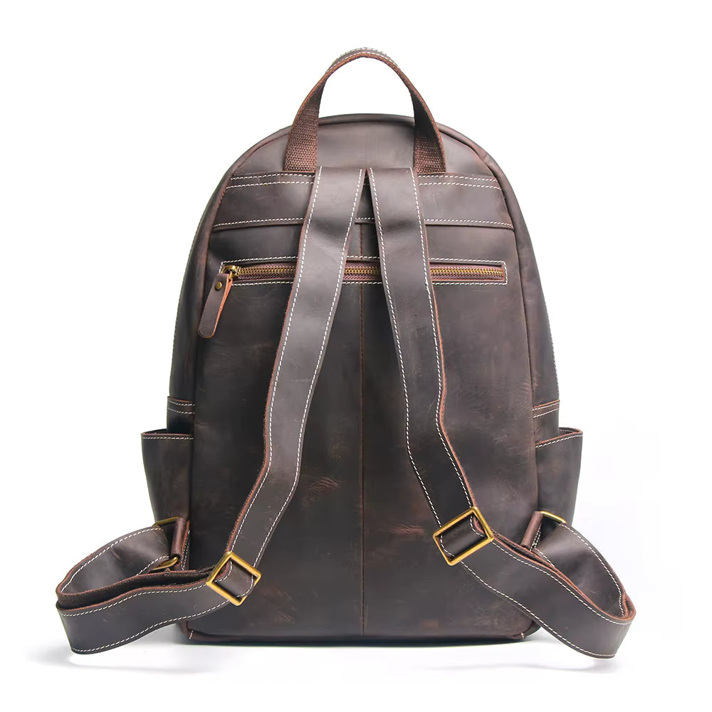 Men's Steel Horse Leather Calder Handcrafted Crazy Horse Leather Backpack