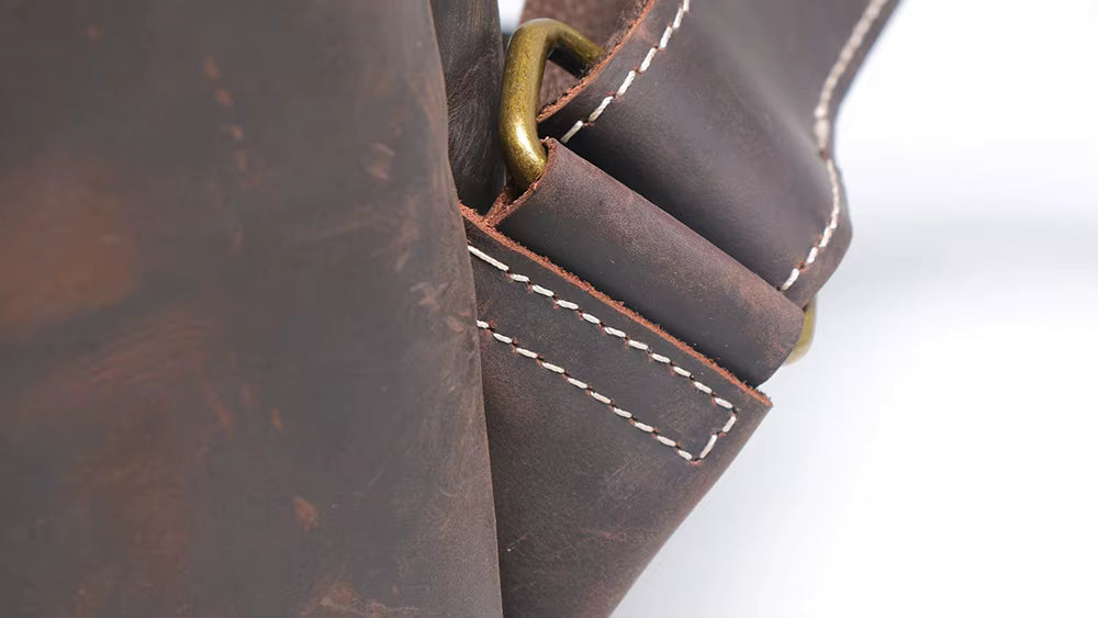 Men's Steel Horse Leather Calder Handcrafted Crazy Horse Leather Backpack