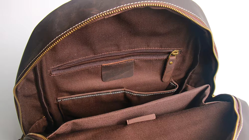 Men's Steel Horse Leather Calder Handcrafted Crazy Horse Leather Backpack