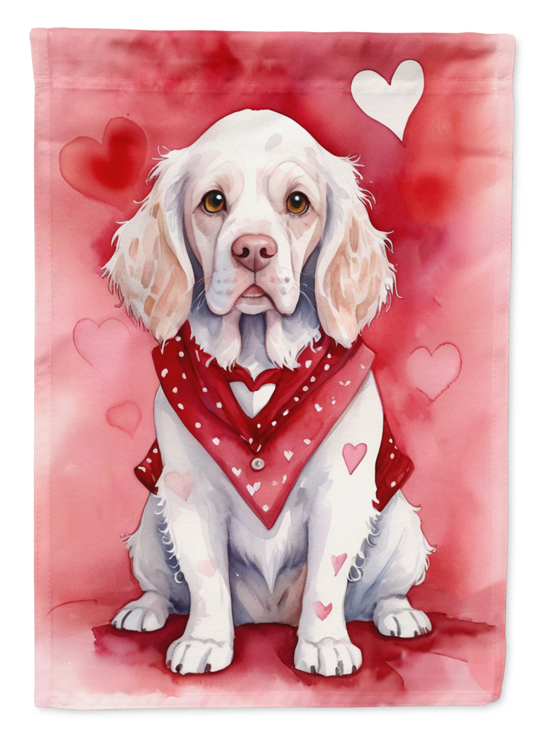 Clumber Spaniel My Valentine House Flag