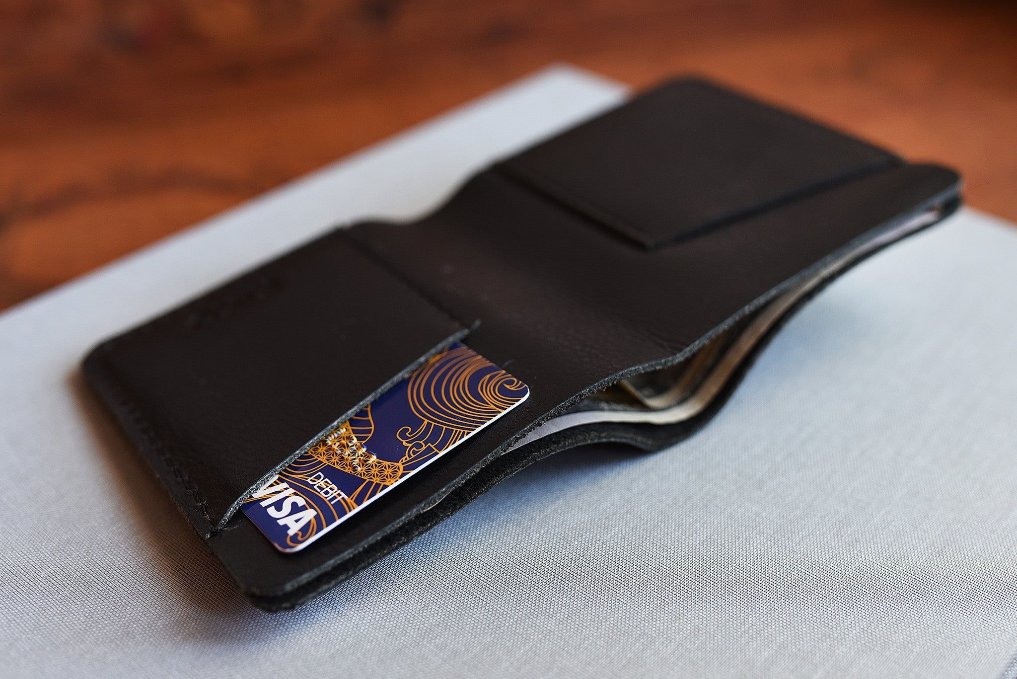 Men's Kiko Ram Slim Leather Wallet — Black