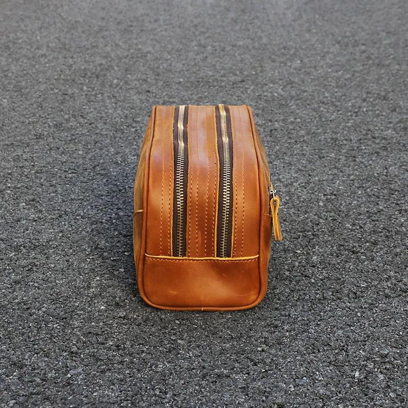 Men's Steel Horse Leather Nomad Genuine Leather Travel Toiletry Bag