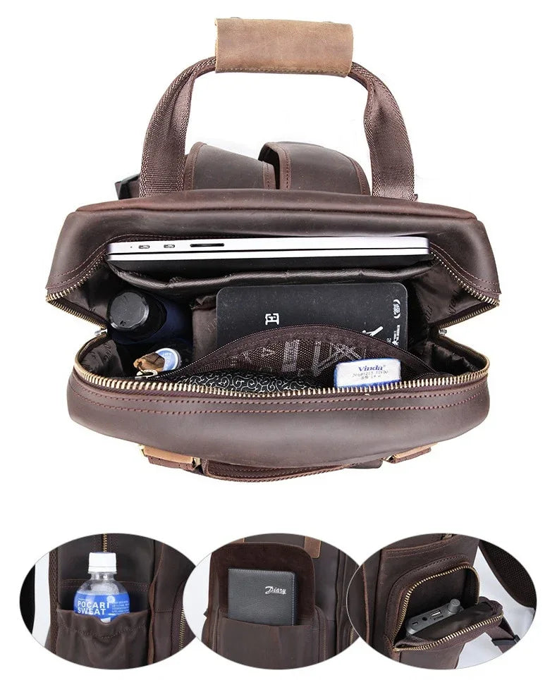 Steel Horse Leather Gaetano Full Grain Leather DSLR Camera Backpack