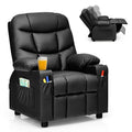 Kids Recliner Chair with Cup Holder and Footrest for Children-Blue