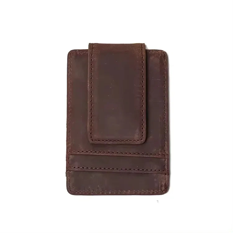 Men's Steel Horse Leather Walden Handmade Crazy Horse Leather Front Pocket Wallet