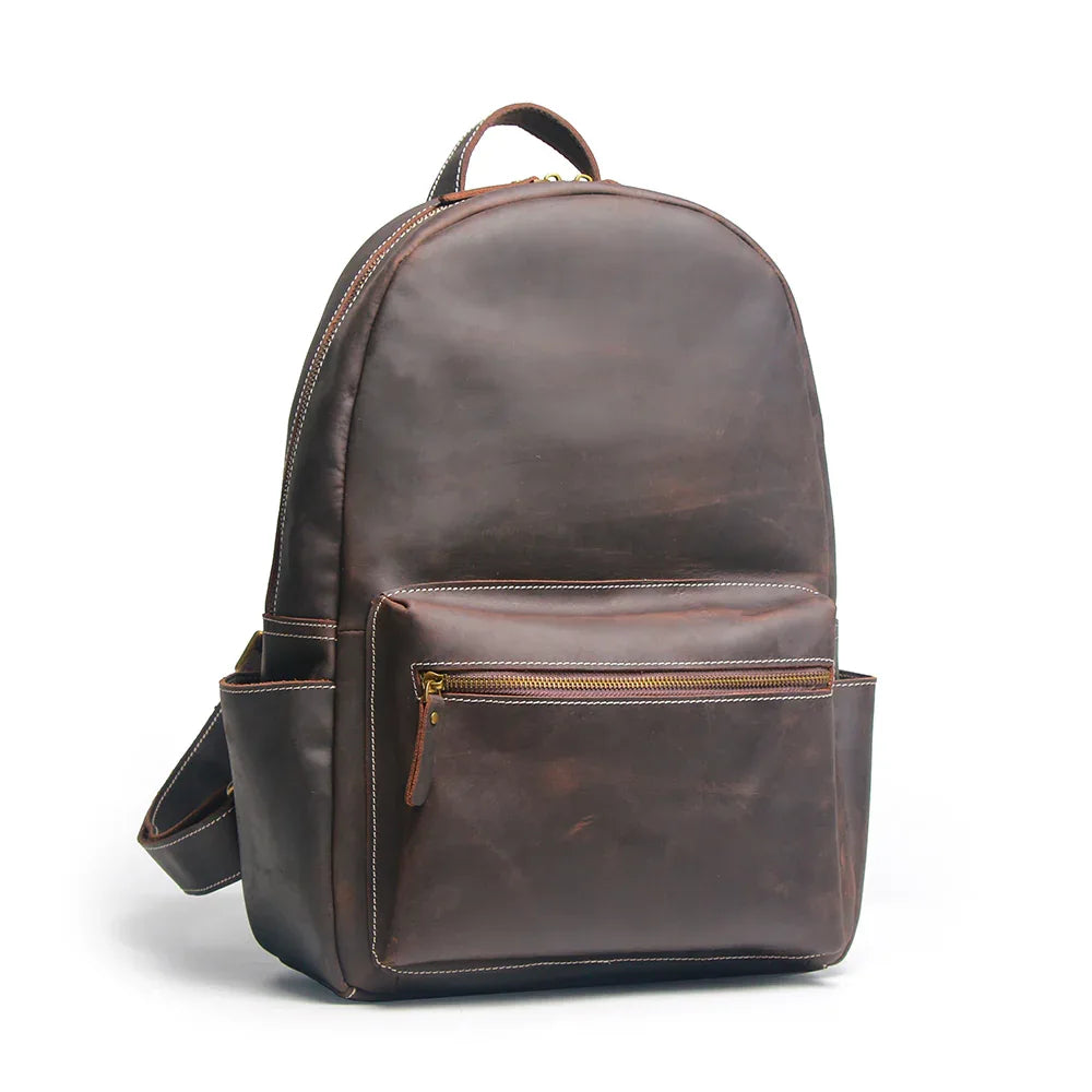Men's Steel Horse Leather Calder Handcrafted Crazy Horse Leather Backpack