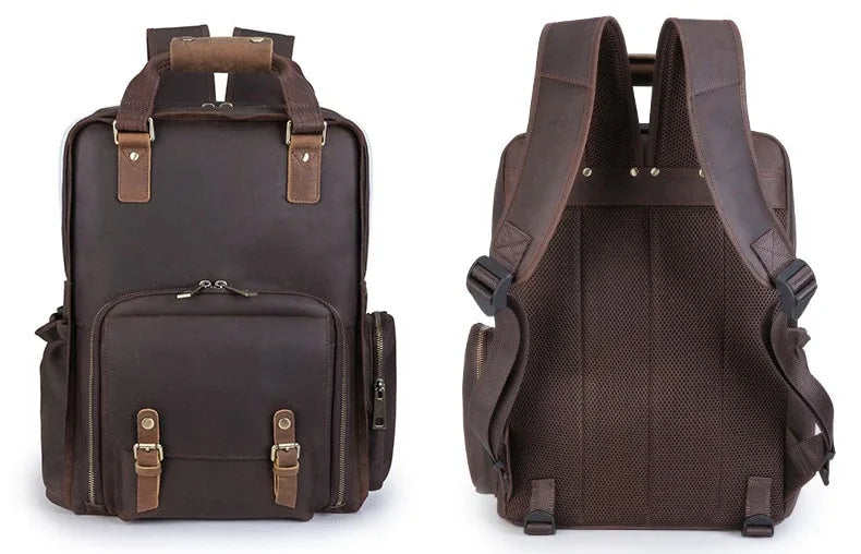 Steel Horse Leather Gaetano Full Grain Leather DSLR Camera Backpack