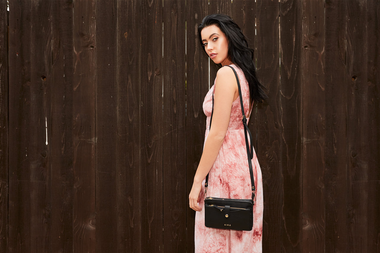 Women's Kiko Wallet Genuine Pebble Leather Crossbody Bag
