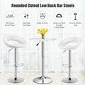 Height Adjustable Bar Stools Set of 2 with Hollow Back and Footrest-Black