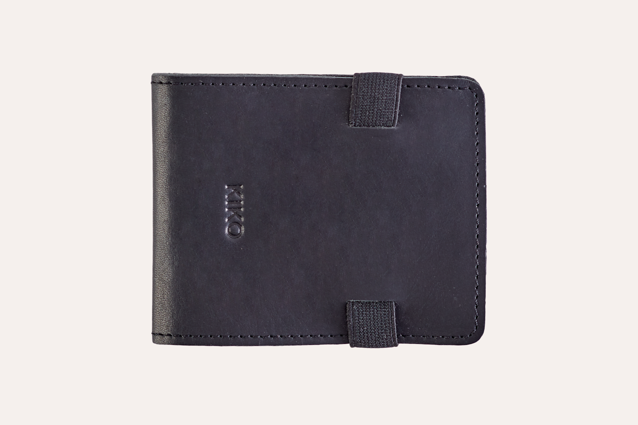 Men's Kiko Leather Cash Fold Card Case — Black