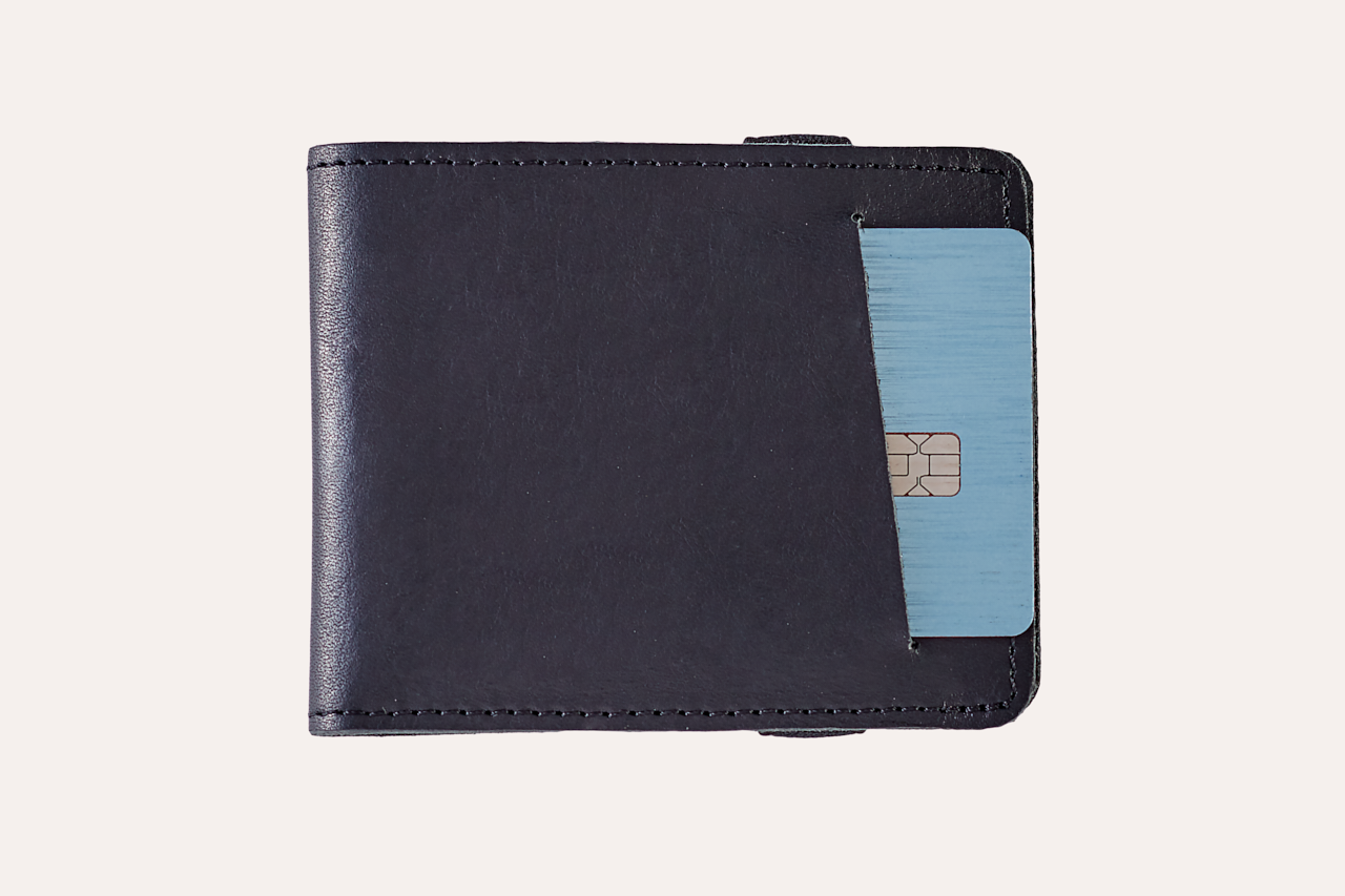Men's Kiko Leather Cash Fold Card Case — Black