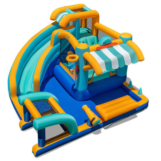 Inflatable Water Slide Bounce House Kids Jump Castle with 735W Blower