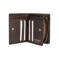 RB1083SB | Women's Wallet Made in Italy in Genuine Smooth Matte Leather. Dark Brown. Dimensions (closed): 13 x 9 x 2.5 cm