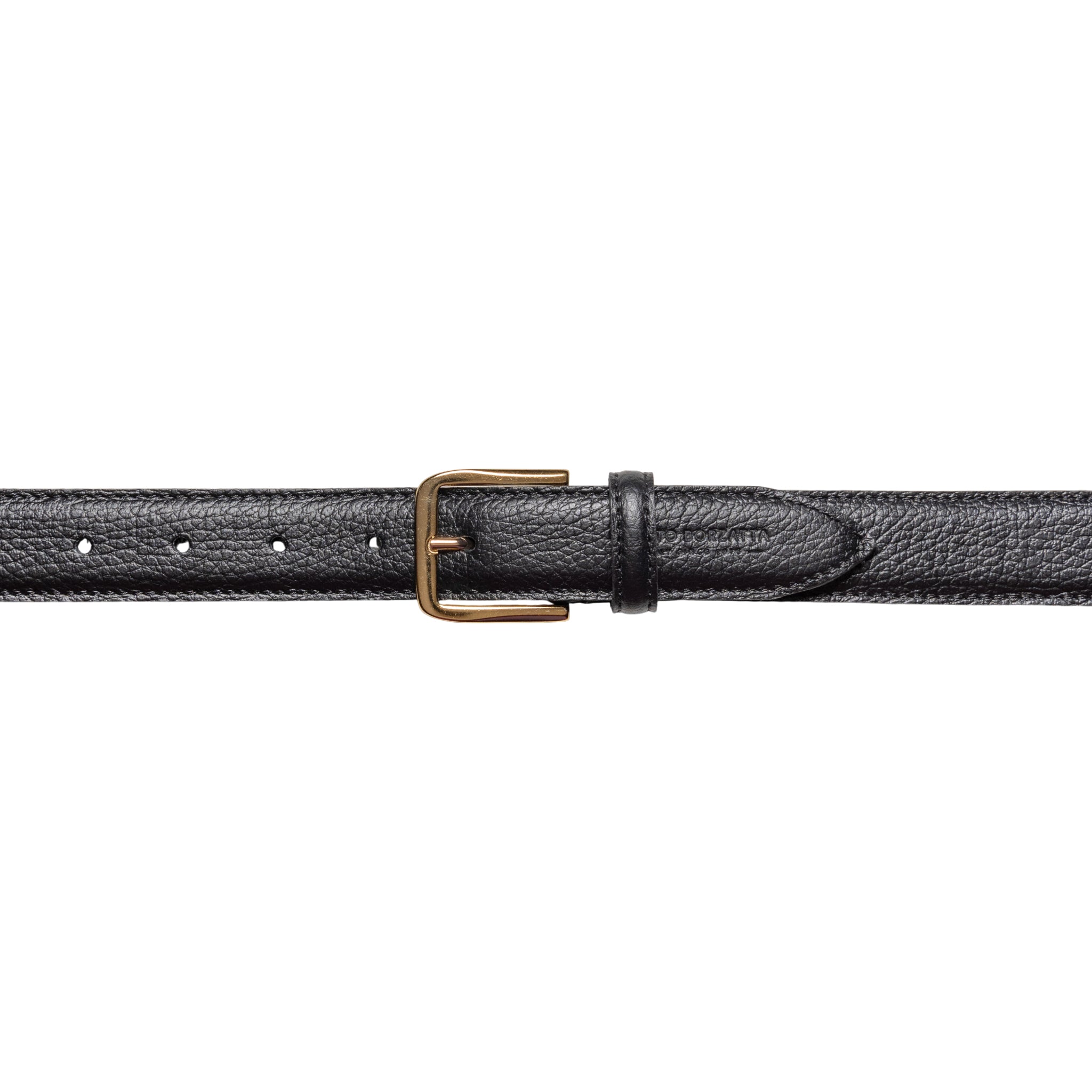 RB4023A | Cintura Donna Made in Italy in Vera Pelle grana Dollaro. Fibbia in finitura Oro Lucido. Colore Nero. Dimensioni: cm 115 x 3,0 x 0,5 (giro vita cm 100)