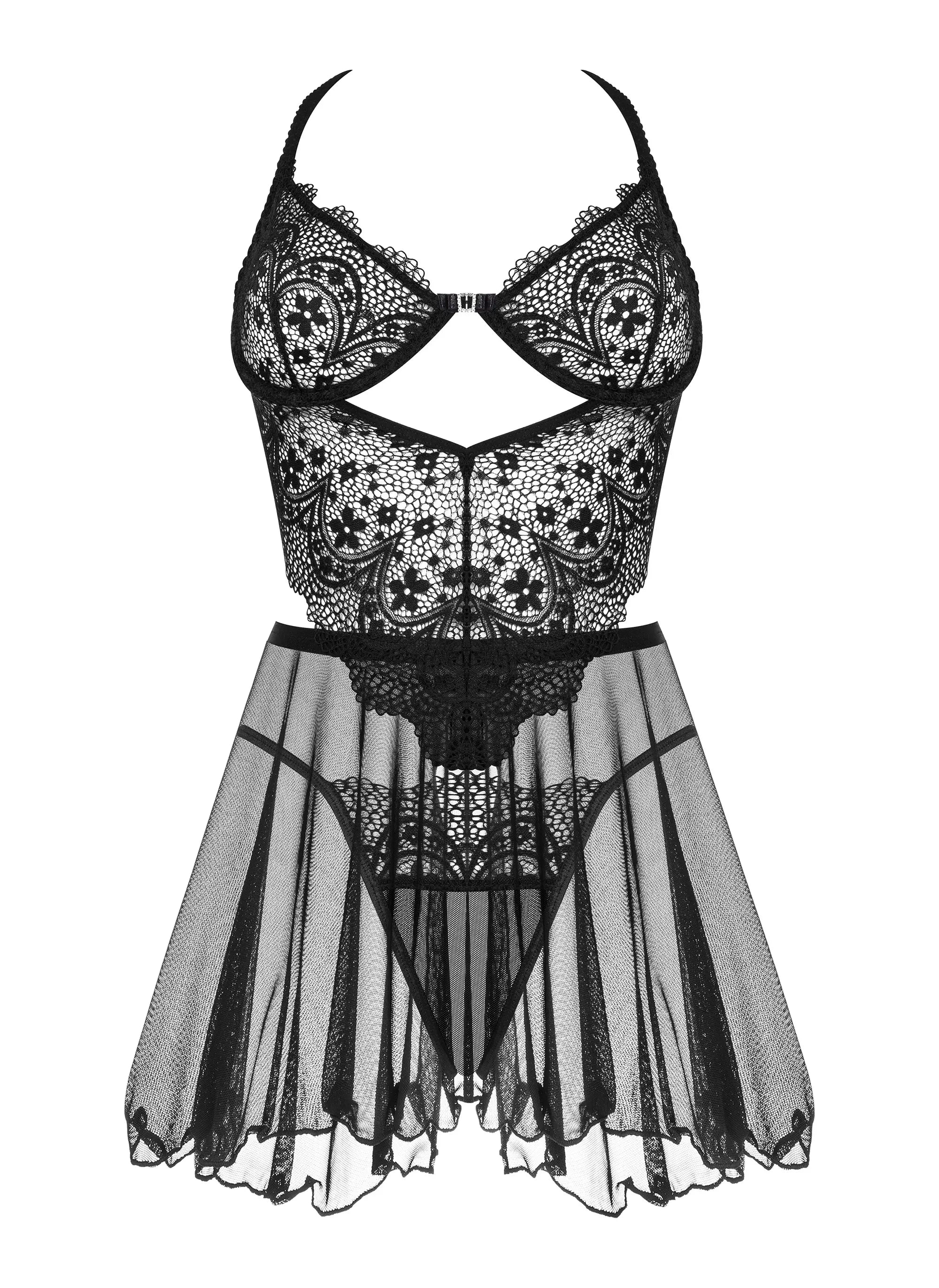 Beauty Night Dark Mirage Sheer Mesh Lace Chemise
