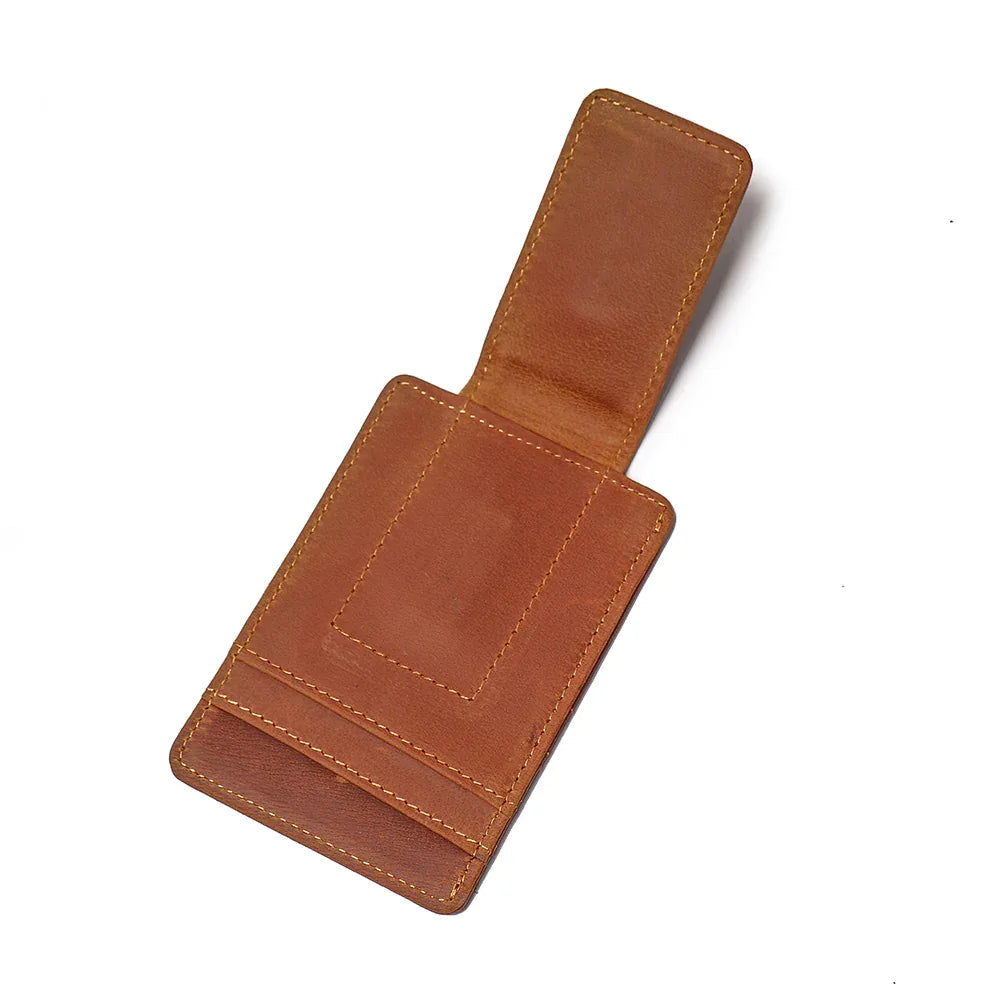 Men's Steel Horse Leather Walden Handmade Crazy Horse Leather Front Pocket Wallet
