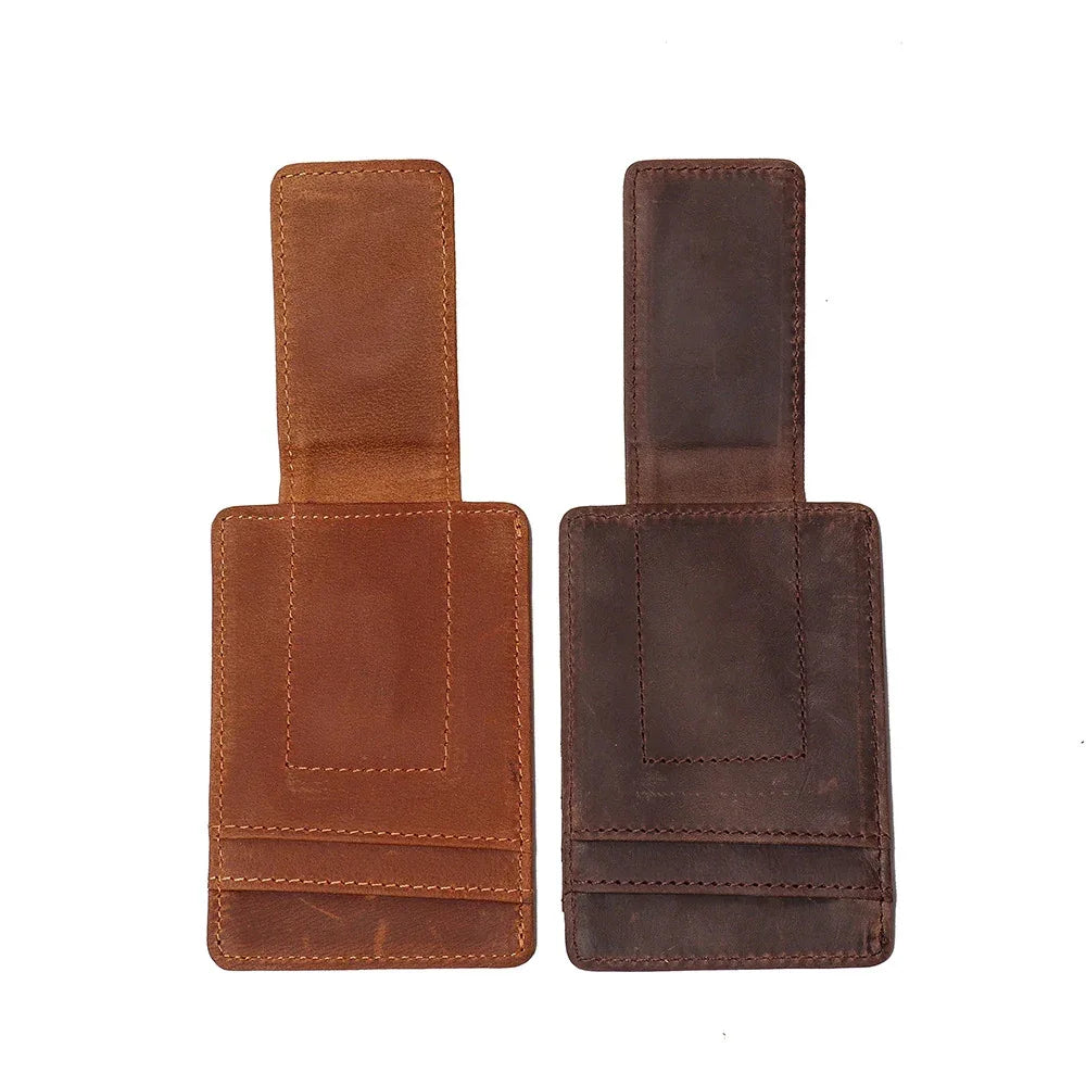 Men's Steel Horse Leather Walden Handmade Crazy Horse Leather Front Pocket Wallet
