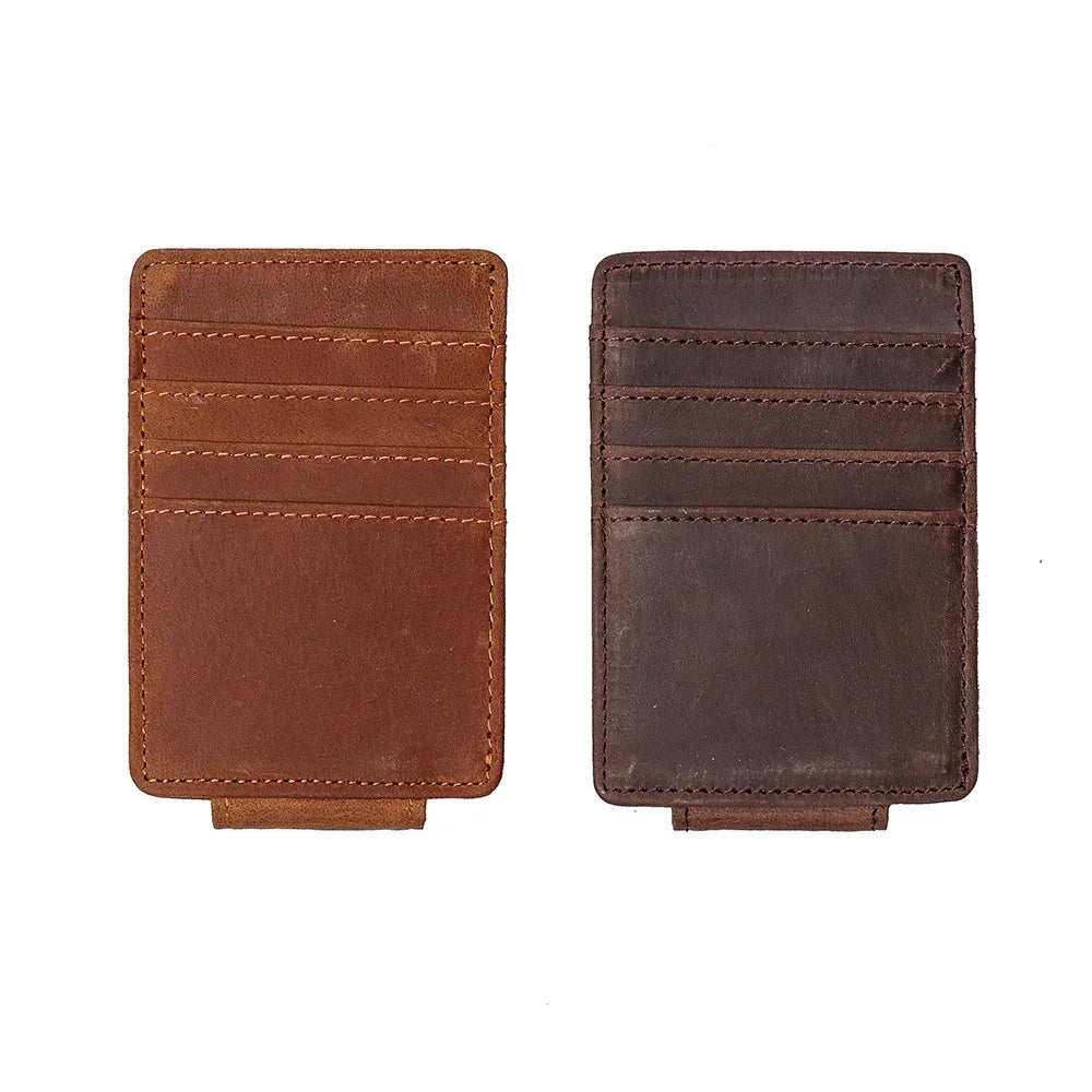 Men's Steel Horse Leather Walden Handmade Crazy Horse Leather Front Pocket Wallet