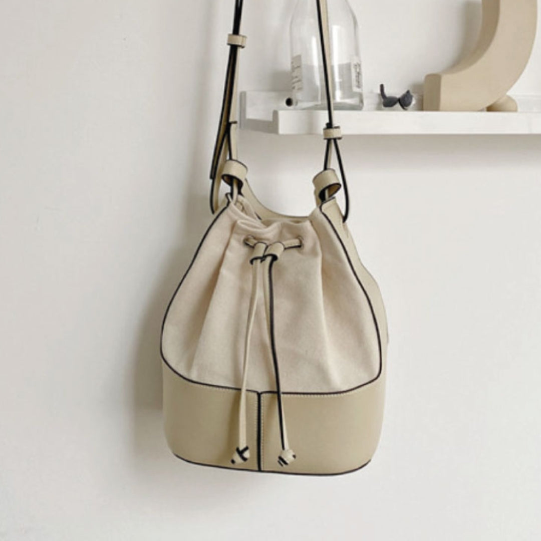Women's ClaudiaG Sabine Vegan Leather & Canvas Drawstring Bag