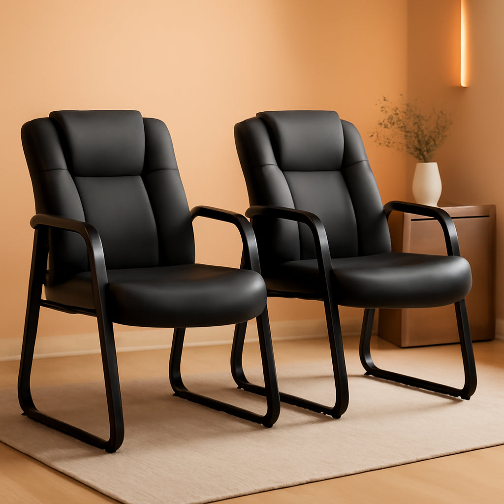 Commercial Leather Reception Chair 500 Lb Capacity